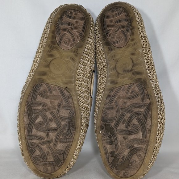 7 1/2 Tan Crochet Boho Slip-On Flat Loafers Moccasin, The Sak - Picture 8 of 9